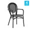 Flash Furniture Lourdes Thonet French Bistro Stacking Chair w/Arms, Blk and Wht PE Rattan and Black Alum Frame, 4PK 4-SDA-AD642002A-BKWH-BK-GG - alternate 5
